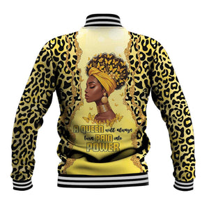 Black Her Story Baseball Jacket A Queen Turns Pain Into Power - African Pride