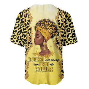 Black Her Story Baseball Jersey A Queen Turns Pain Into Power - African Pride