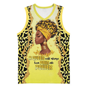 Black Her Story Basketball Jersey A Queen Turns Pain Into Power - African Pride