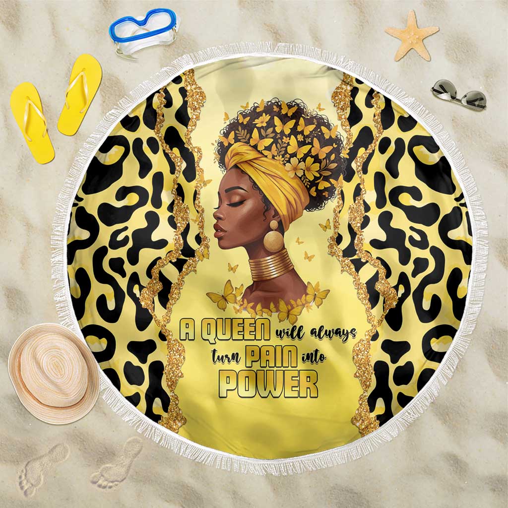 Black Her Story Beach Blanket A Queen Turns Pain Into Power - African Pride