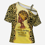 Black Her Story Cross Shoulder Shirt A Queen Turns Pain Into Power - African Pride