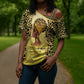 Black Her Story Cross Shoulder Shirt A Queen Turns Pain Into Power - African Pride