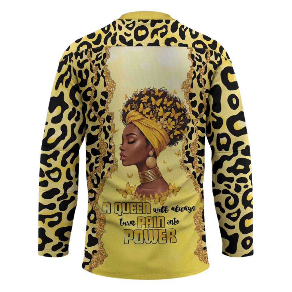 Black Her Story Hockey Jersey A Queen Turns Pain Into Power - African Pride