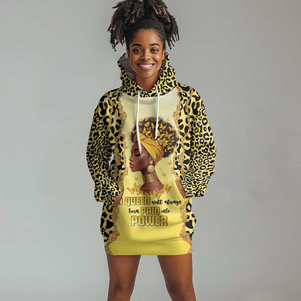 Black Her Story Hoodie Dress A Queen Turns Pain Into Power - African Pride