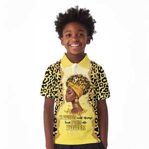 Black Her Story Kid Polo Shirt A Queen Turns Pain Into Power - African Pride