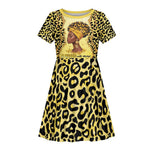 Black Her Story Kid Short Sleeve Dress A Queen Turns Pain Into Power - African Pride
