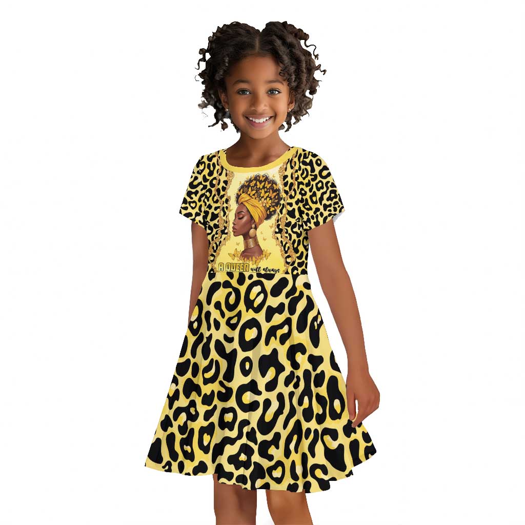 Black Her Story Kid Short Sleeve Dress A Queen Turns Pain Into Power - African Pride