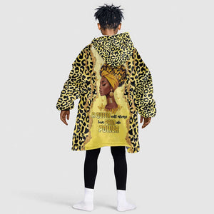 Black Her Story Kid Wearable Blanket Hoodie A Queen Turns Pain Into Power - African Pride