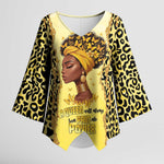 Black Her Story Kimono Sleeve Blouse A Queen Turns Pain Into Power - African Pride