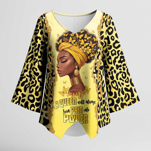 Black Her Story Kimono Sleeve Blouse A Queen Turns Pain Into Power - African Pride