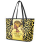 Black Her Story Leather Tote Bag A Queen Turns Pain Into Power - African Pride
