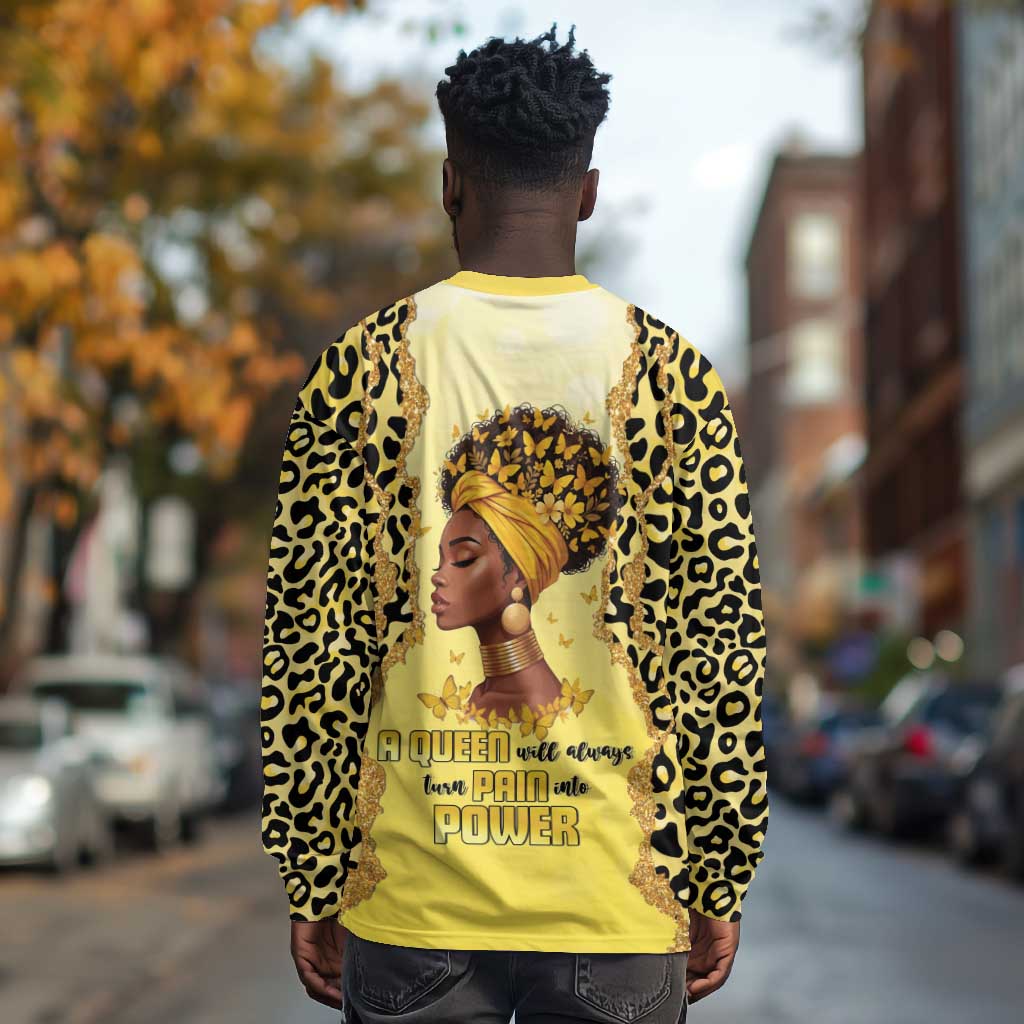 Black Her Story Long Sleeve Shirt A Queen Turns Pain Into Power - African Pride