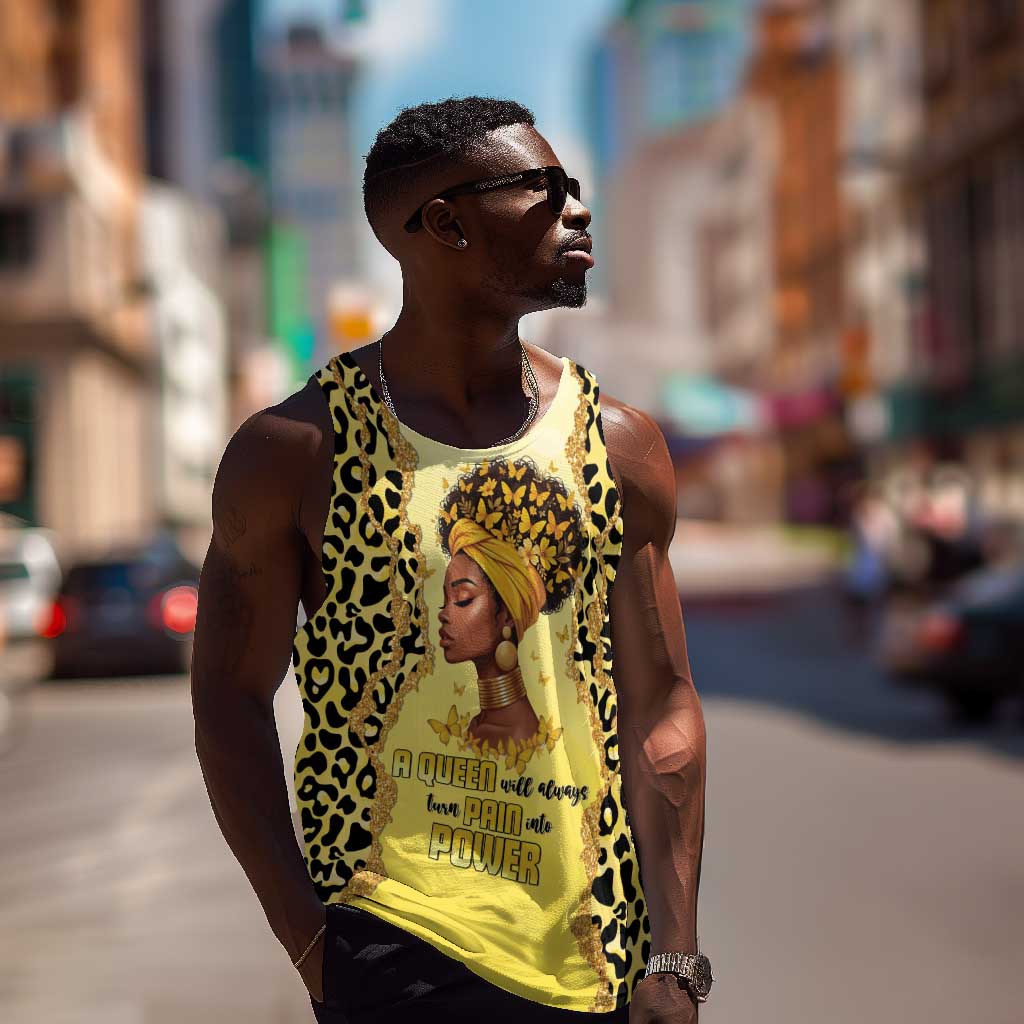 Black Her Story Men Tank Top A Queen Turns Pain Into Power - African Pride