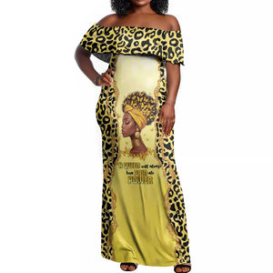 Black Her Story Off Shoulder Maxi Dress A Queen Turns Pain Into Power - African Pride
