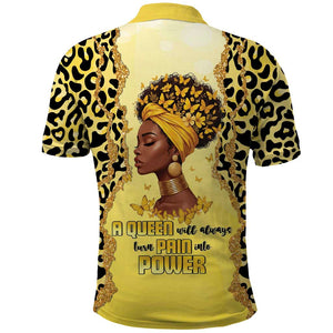 Black Her Story Polo Shirt A Queen Turns Pain Into Power - African Pride