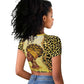 Black Her Story Raglan Cropped T shirt A Queen Turns Pain Into Power - African Pride