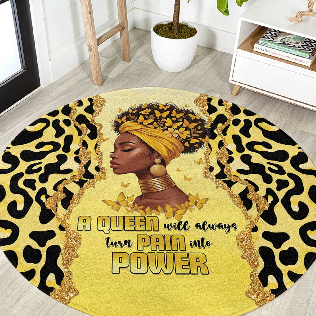Black Her Story Round Carpet A Queen Turns Pain Into Power - African Pride