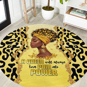 Black Her Story Round Carpet A Queen Turns Pain Into Power - African Pride