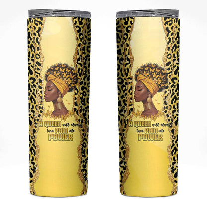 Black Her Story Skinny Tumbler A Queen Turns Pain Into Power - African Pride