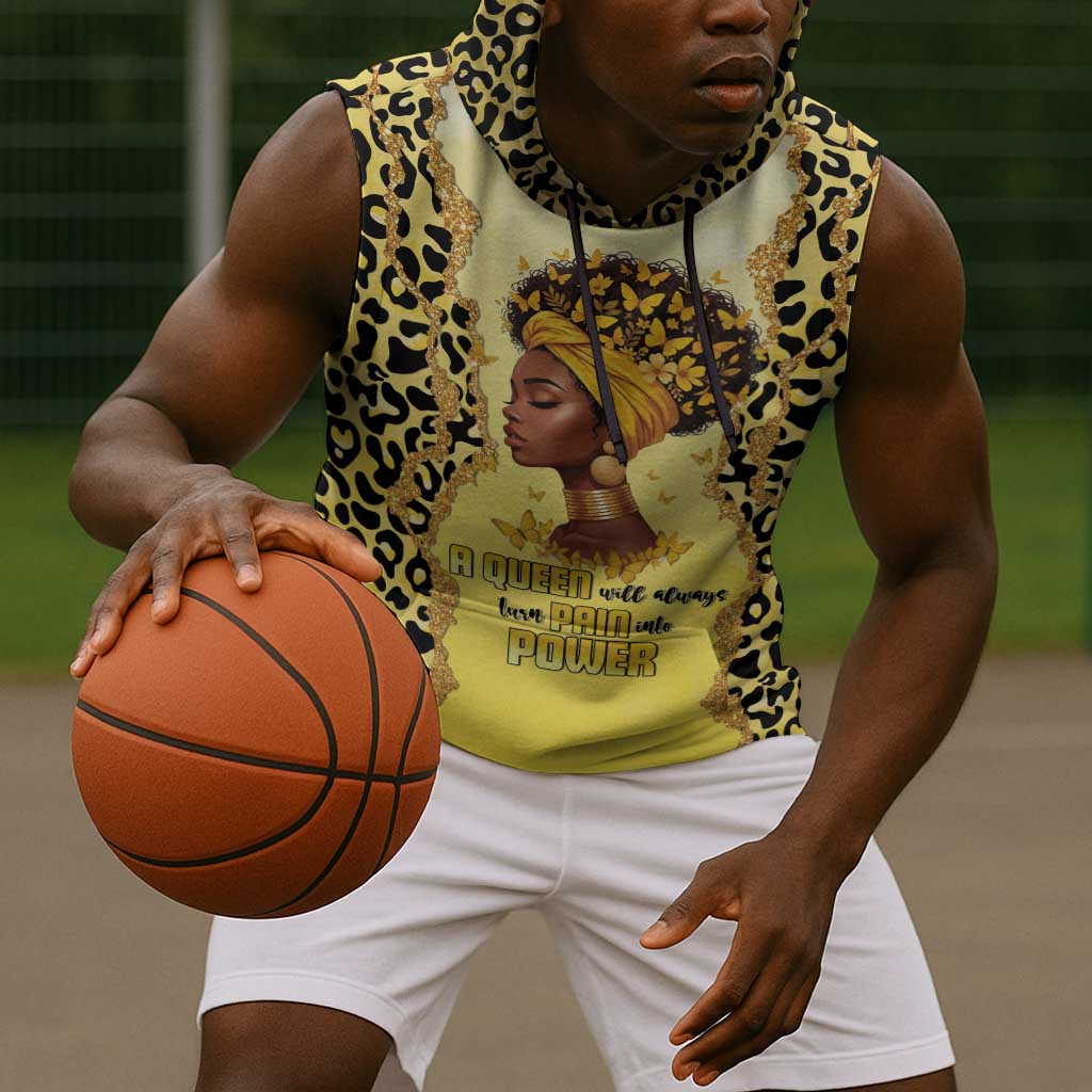 Black Her Story Sleeveless Hoodie A Queen Turns Pain Into Power - African Pride