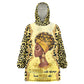 Black Her Story Wearable Blanket Hoodie A Queen Turns Pain Into Power - African Pride
