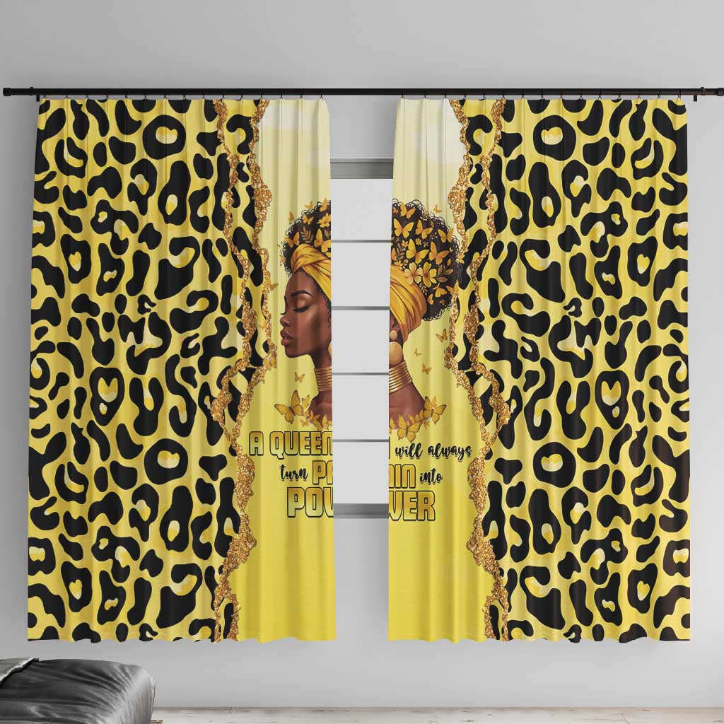 Black Her Story Window Curtain A Queen Turns Pain Into Power - African Pride