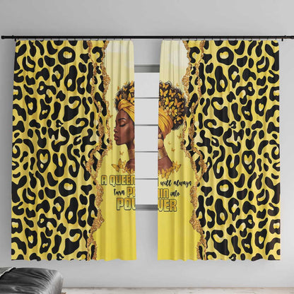 Black Her Story Window Curtain A Queen Turns Pain Into Power - African Pride