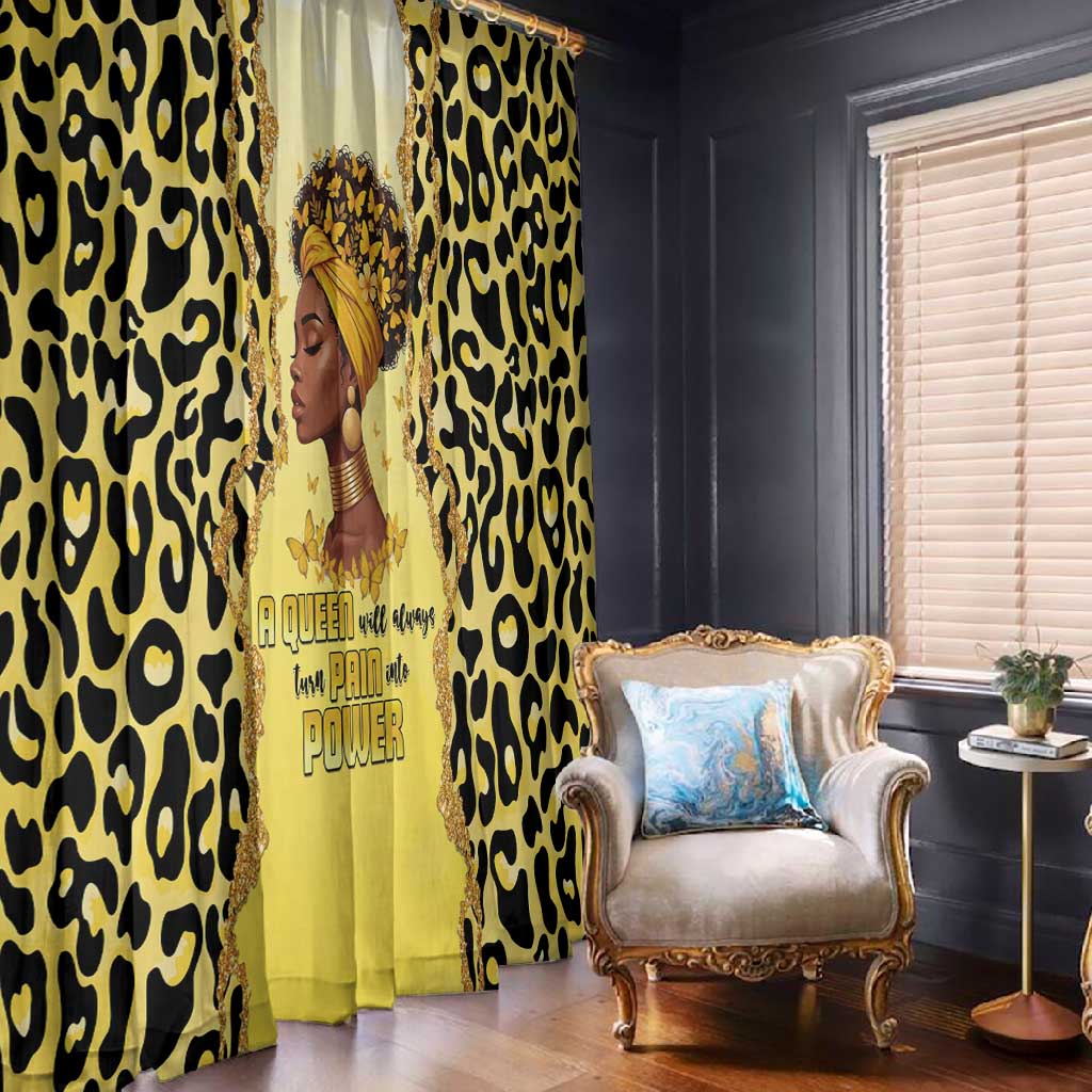 Black Her Story Window Curtain A Queen Turns Pain Into Power - African Pride