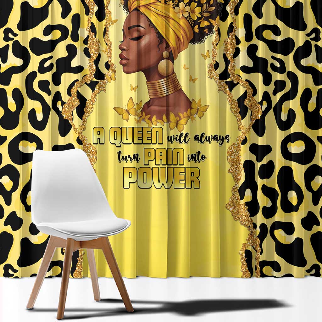 Black Her Story Window Curtain A Queen Turns Pain Into Power - African Pride