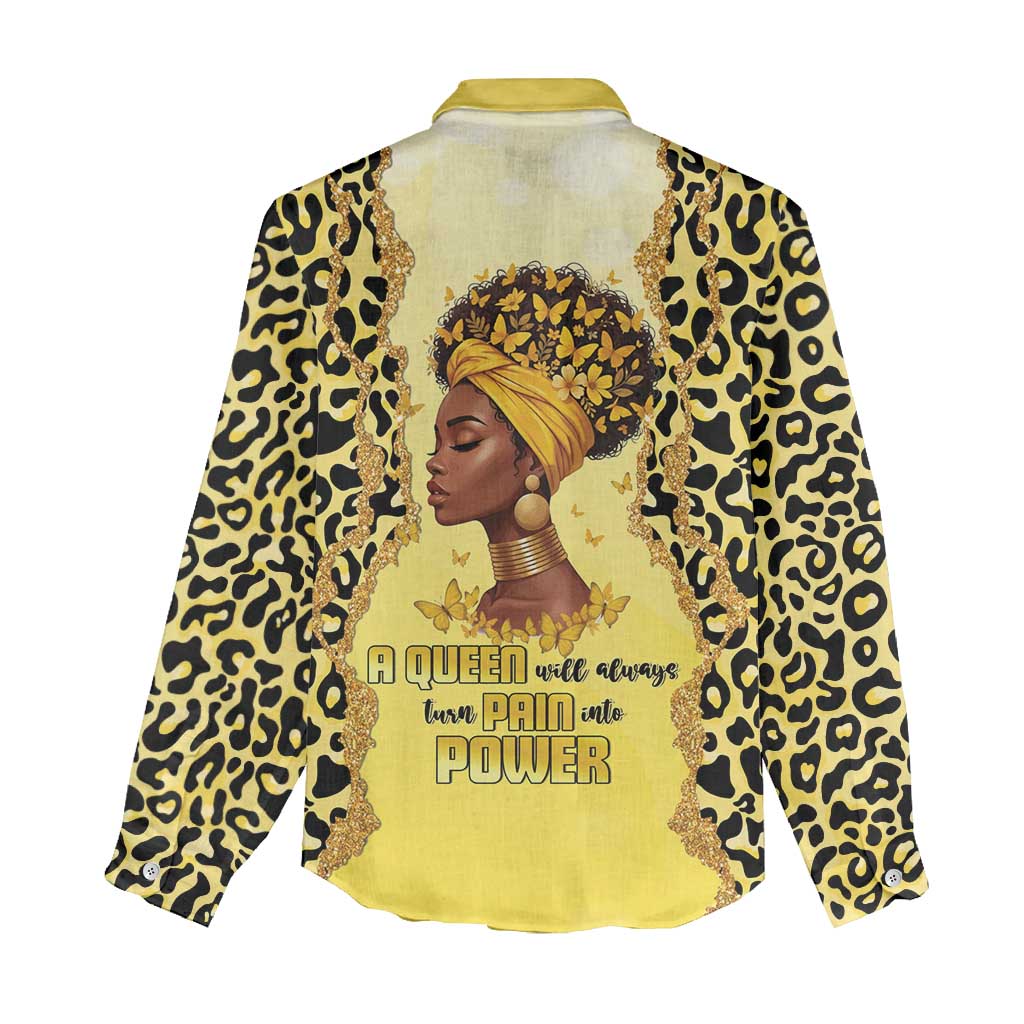 Black Her Story Women Casual Shirt A Queen Turns Pain Into Power - African Pride