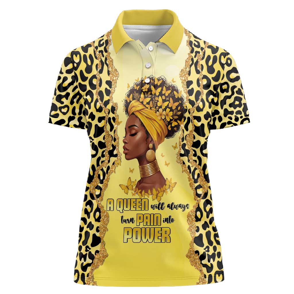 Black Her Story Women Polo Shirt A Queen Turns Pain Into Power - African Pride