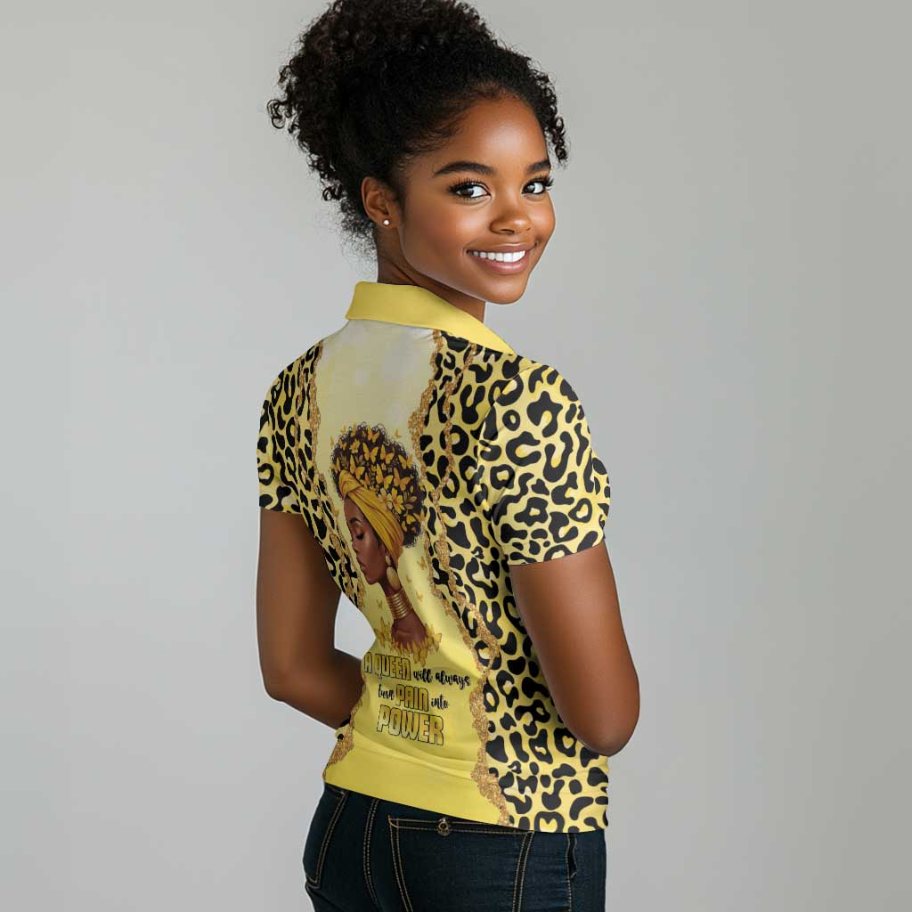 Black Her Story Women Polo Shirt A Queen Turns Pain Into Power - African Pride