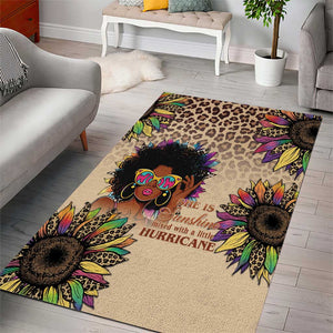 Black Her Story Sunshine Hurricane Area Rug Empowered Black Woman - African Pride