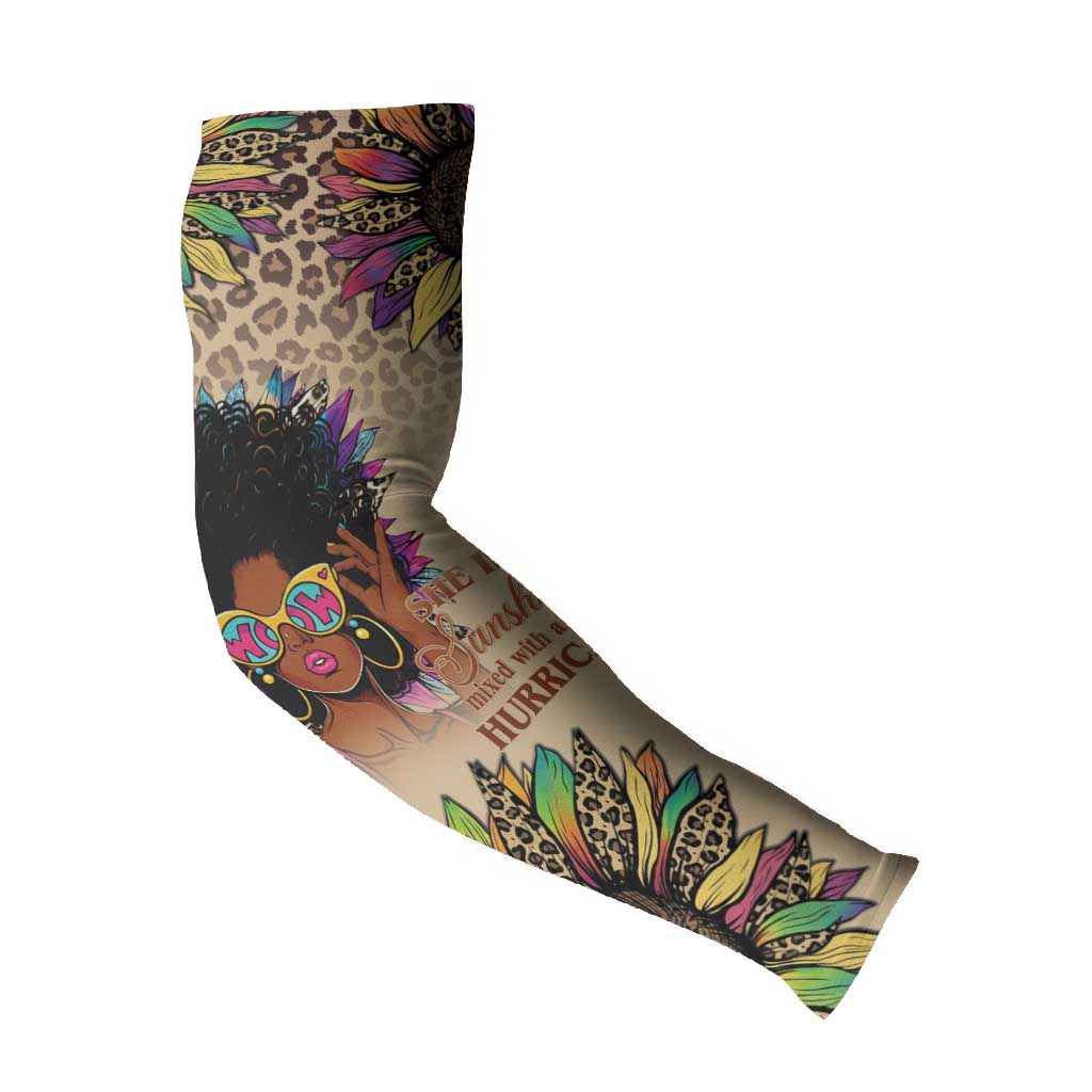 Black Her Story Sunshine Hurricane Arm Sleeves Empowered Black Woman - African Pride