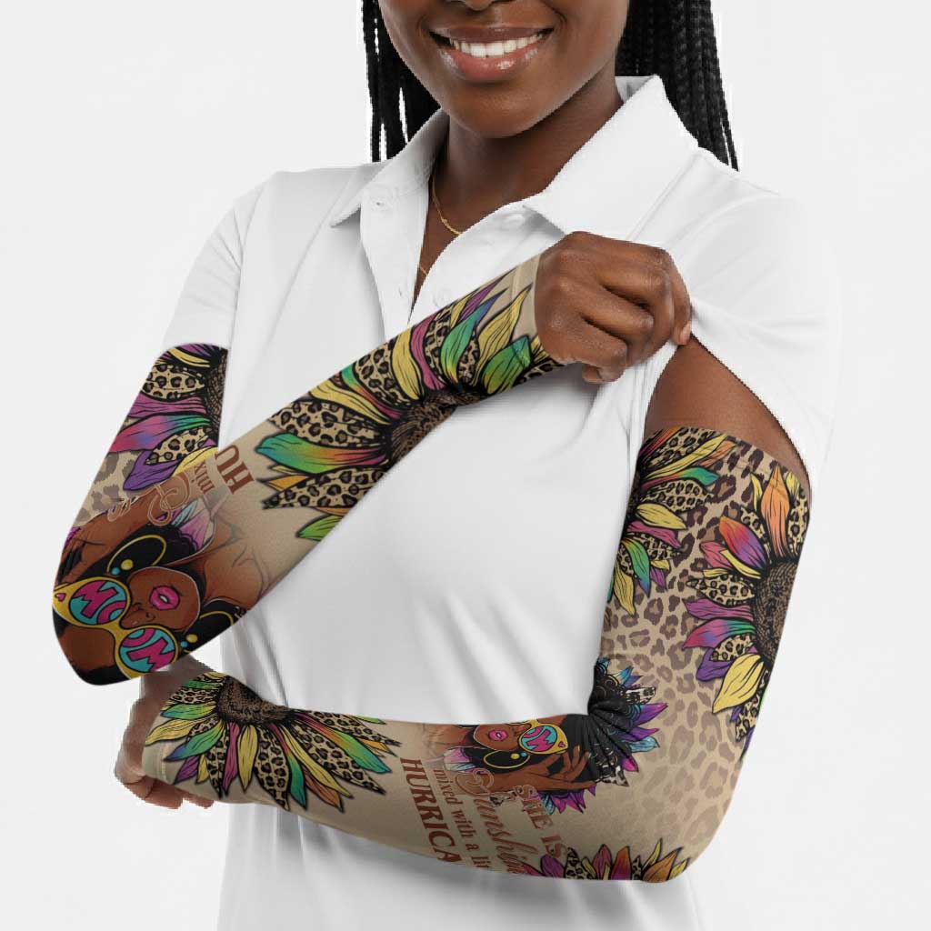 Black Her Story Sunshine Hurricane Arm Sleeves Empowered Black Woman - African Pride