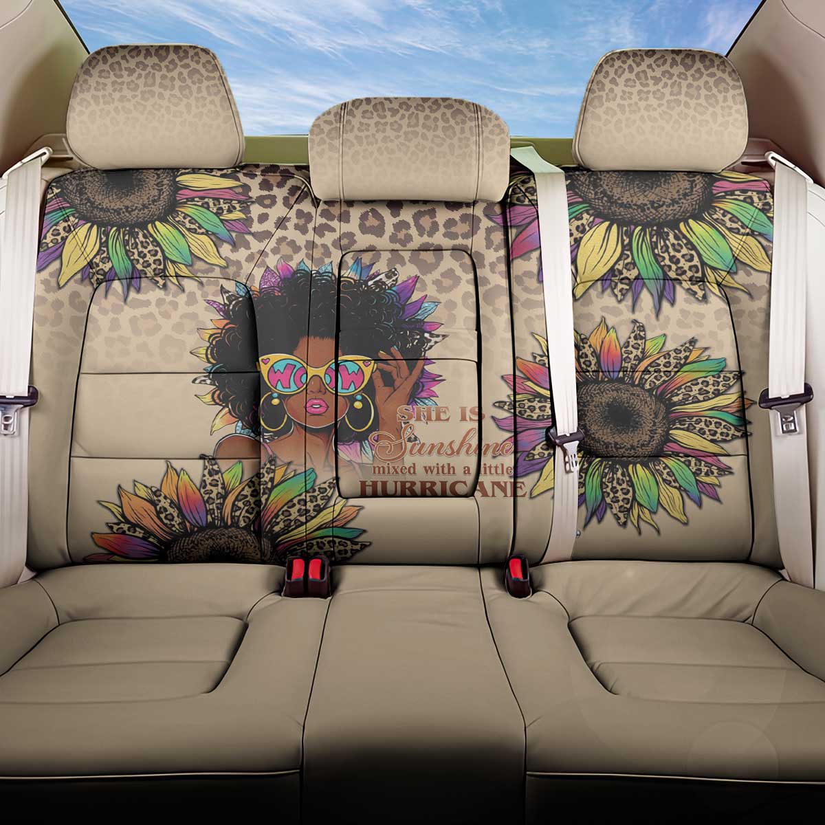 Black Her Story Sunshine Hurricane Back Car Seat Cover Empowered Black Woman - African Pride