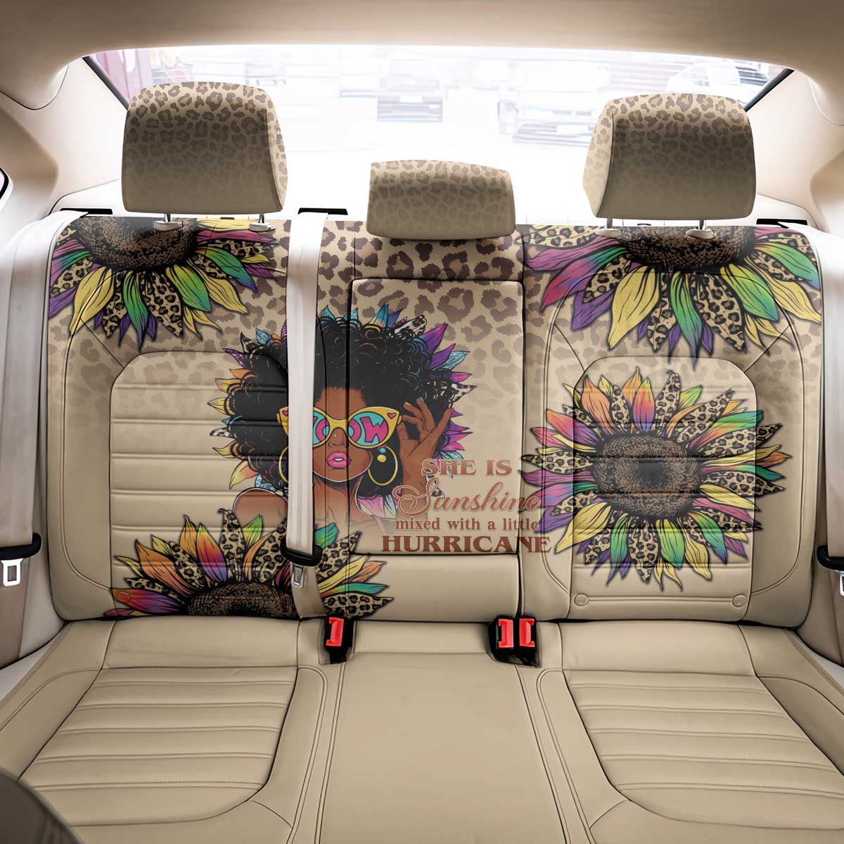 Black Her Story Sunshine Hurricane Back Car Seat Cover Empowered Black Woman - African Pride