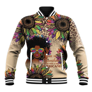 Black Her Story Sunshine Hurricane Baseball Jacket Empowered Black Woman - African Pride