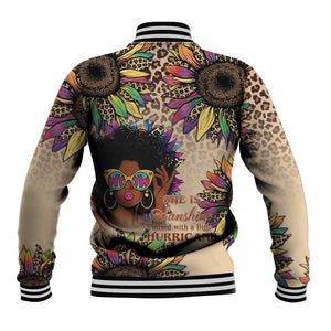 Black Her Story Sunshine Hurricane Baseball Jacket Empowered Black Woman - African Pride