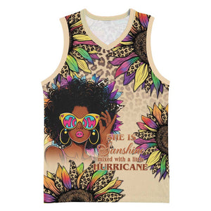 Black Her Story Sunshine Hurricane Basketball Jersey Empowered Black Woman - African Pride