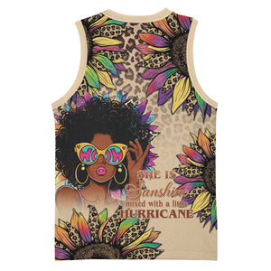 Black Her Story Sunshine Hurricane Basketball Jersey Empowered Black Woman - African Pride