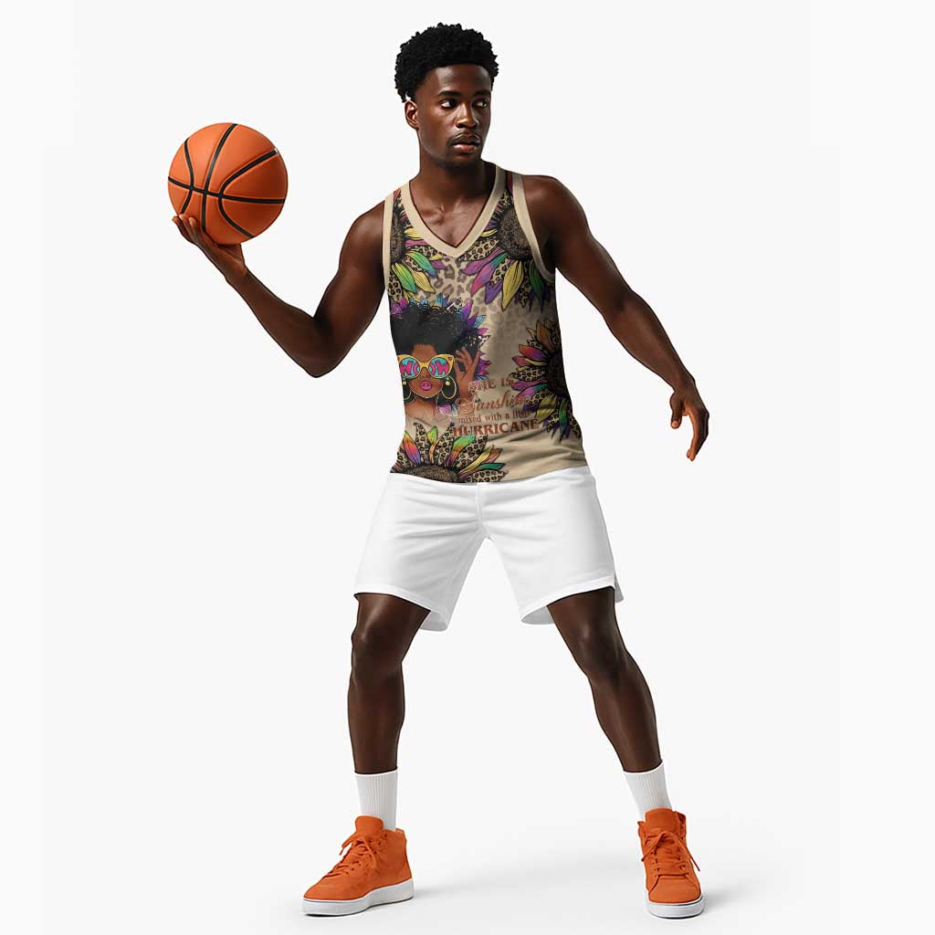 Black Her Story Sunshine Hurricane Basketball Jersey Empowered Black Woman - African Pride