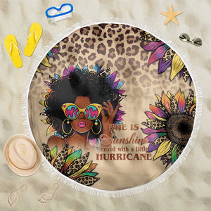 Black Her Story Sunshine Hurricane Beach Blanket Empowered Black Woman - African Pride