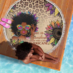Black Her Story Sunshine Hurricane Beach Blanket Empowered Black Woman - African Pride