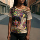 Black Her Story Sunshine Hurricane Cross Shoulder Shirt Empowered Black Woman - African Pride