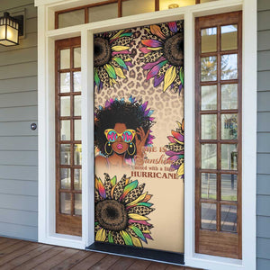Black Her Story Sunshine Hurricane Door Cover Empowered Black Woman - African Pride