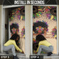 Black Her Story Sunshine Hurricane Door Cover Empowered Black Woman - African Pride
