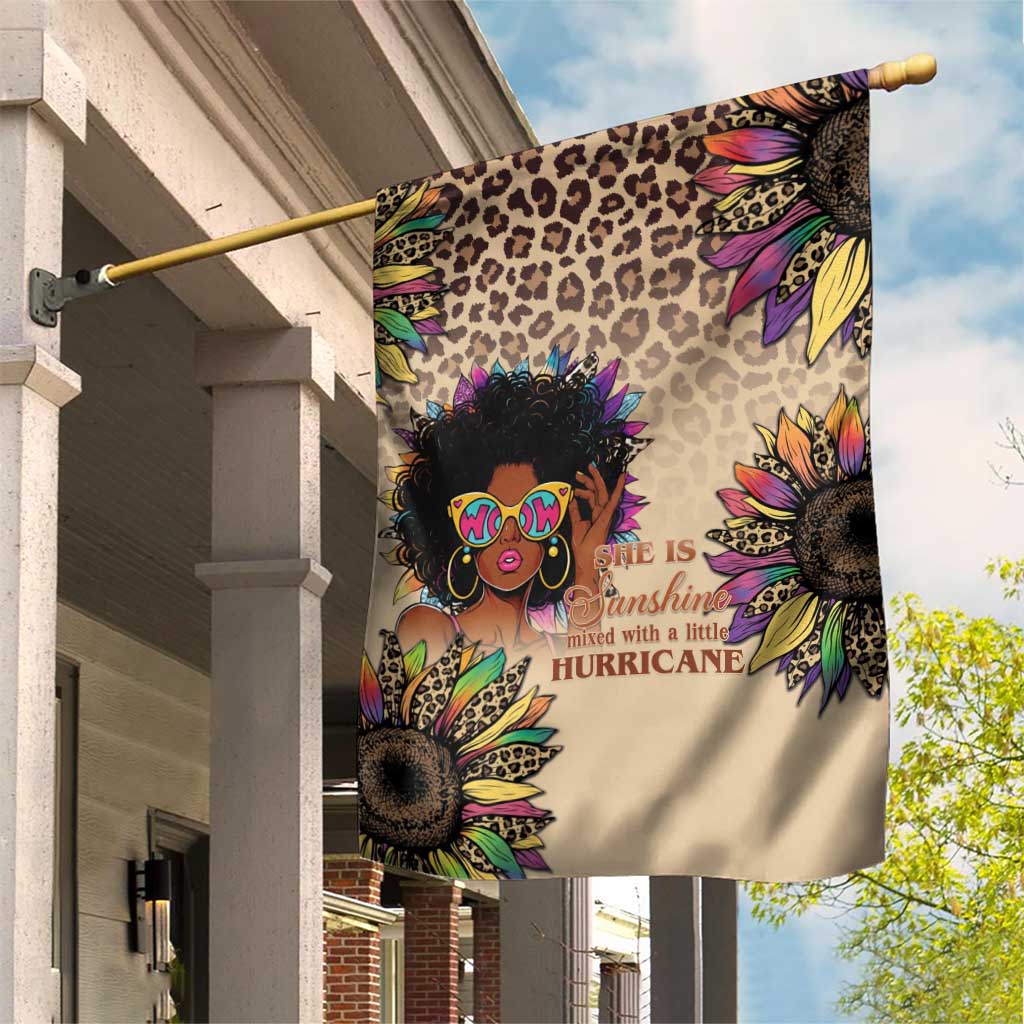 Black Her Story Sunshine Hurricane Garden Flag Empowered Black Woman - African Pride