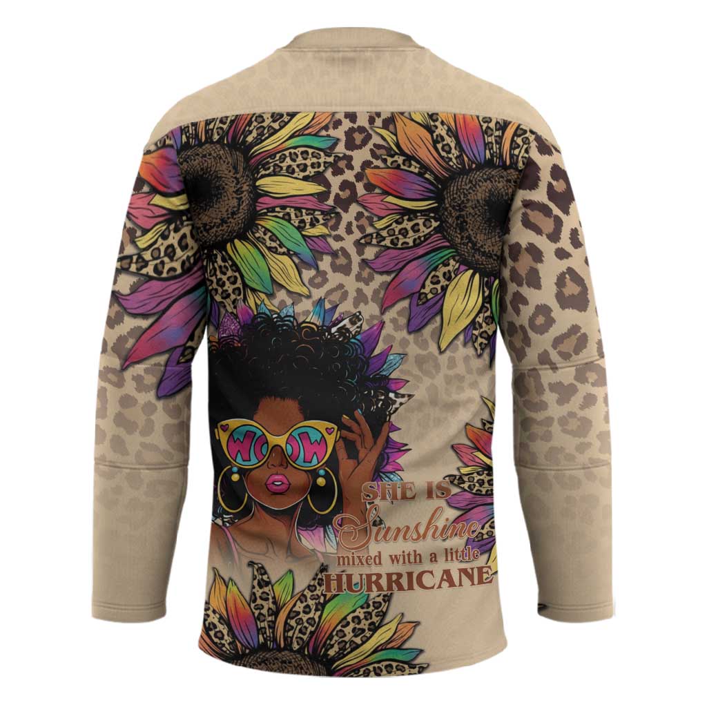 Black Her Story Sunshine Hurricane Hockey Jersey Empowered Black Woman - African Pride
