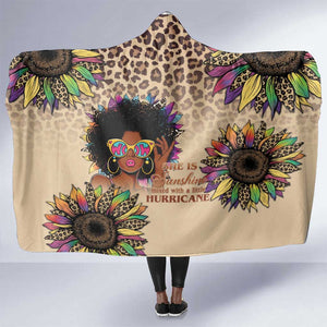Black Her Story Sunshine Hurricane Hooded Blanket Empowered Black Woman - African Pride
